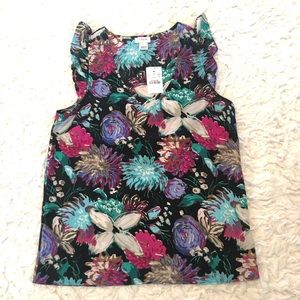 🔹5 for $25🔹 J. Crew Floral Ruffle Tank Top